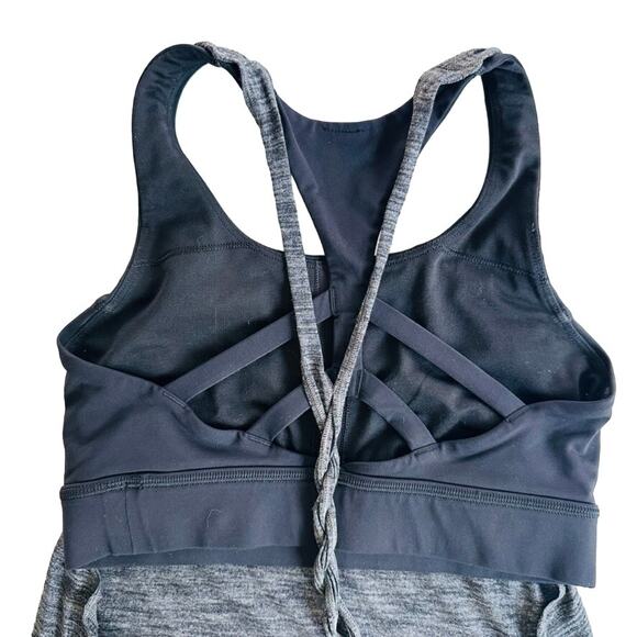 Lululemon Twist & Toil Tank Size 4 Heathered Black Grey 2-in-1 Bra Tank - Picture 6 of 8